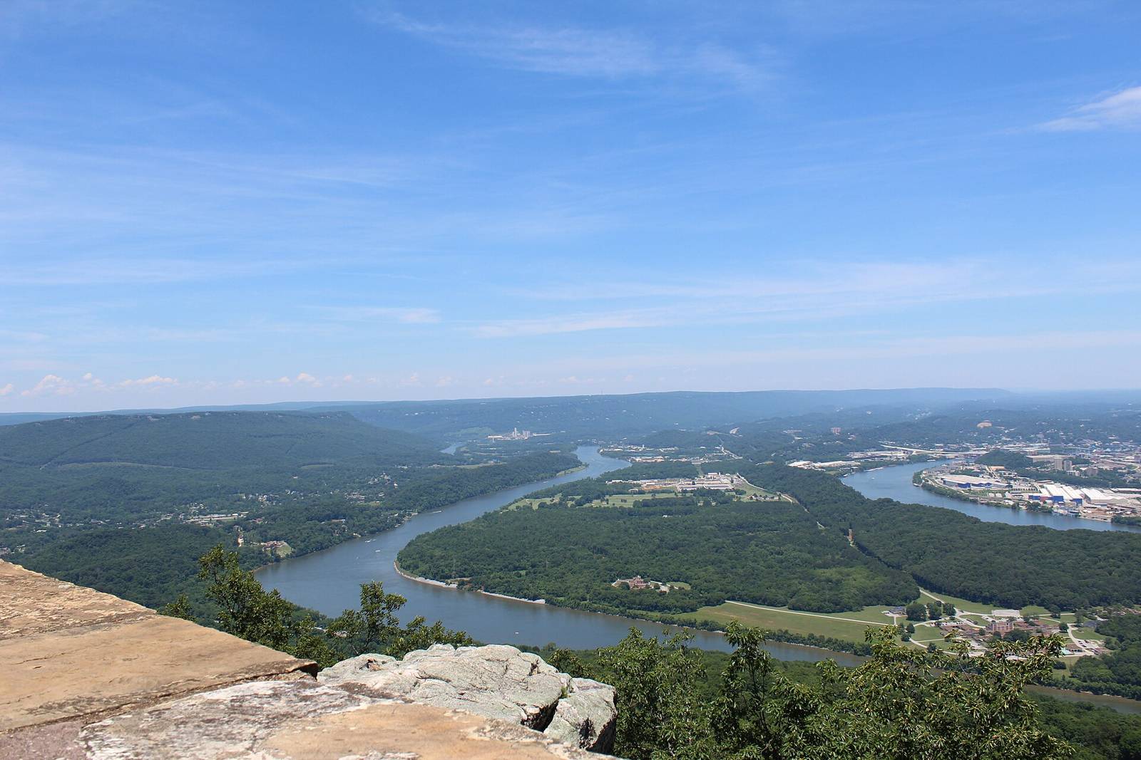 The Tennessee River winding past Chattanooga, seen from Lookout Mountain