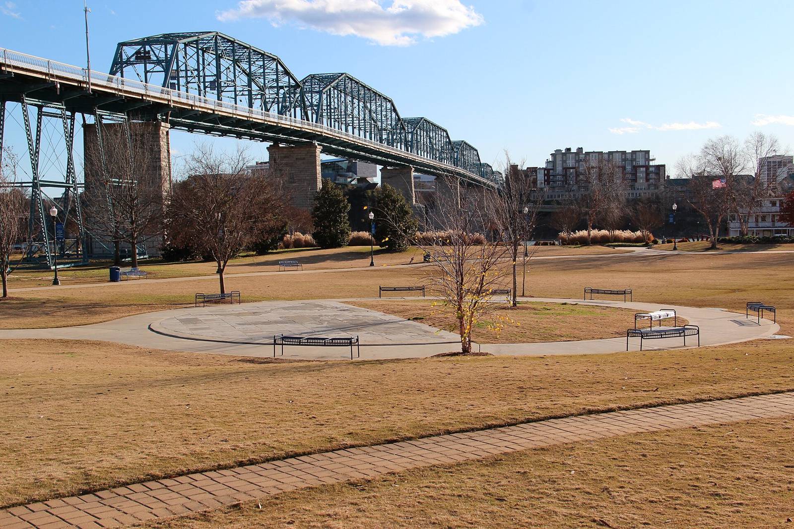 Coolidge Park and the Walnut Street Bridge on Chattanooga's North Shore